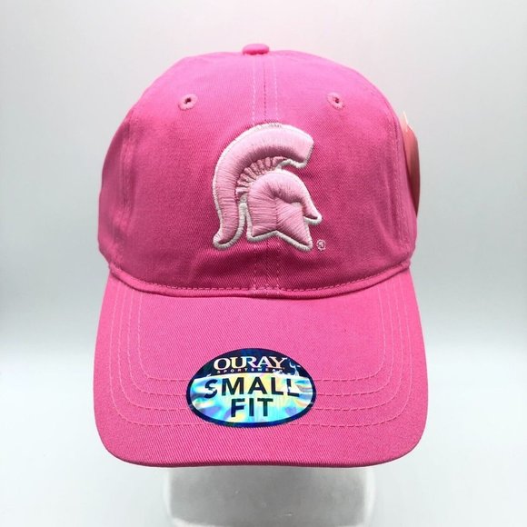 NCAA Michigan State Spartans Hat Cap Ouray Pink Small Fit Hook & Loop - Picture 2 of 5
